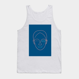 Female Portrait On Blue Tank Top